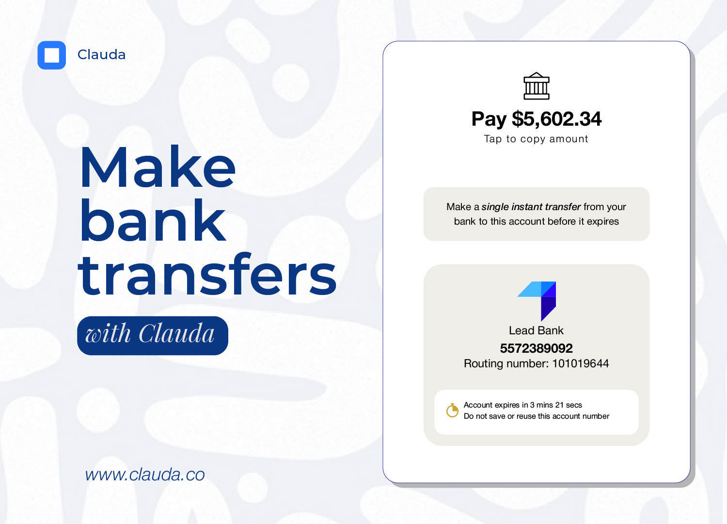 Clauda USD Pay by Transfer: Simplifying Payments with Direct Bank Transfers to Your US Account