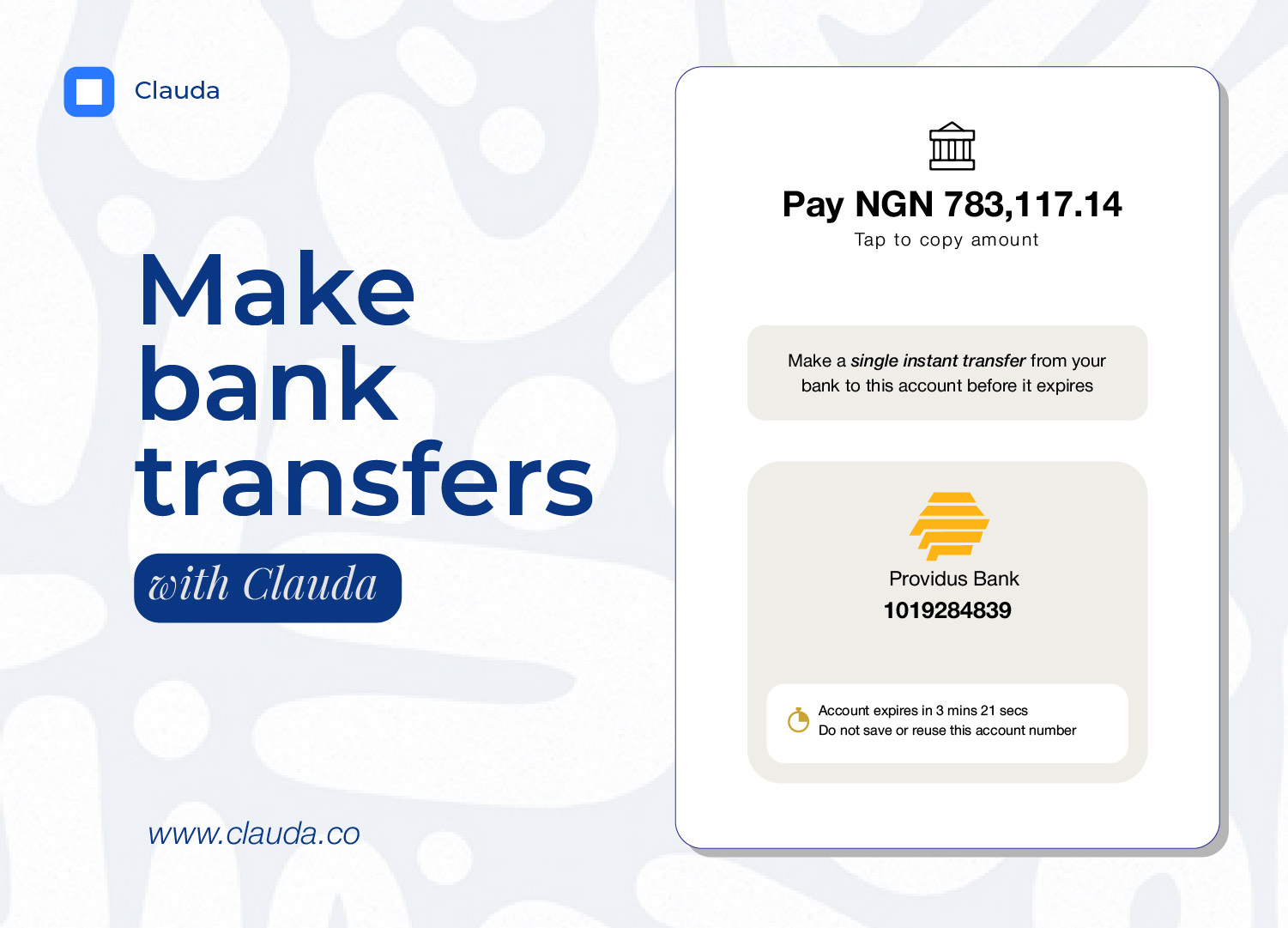 Clauda Pay by Transfer NGN: Simplified Naira Payments with Direct Bank Settlements